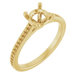 14K Yellow 6.5 mm Round Engagement Ring Mounting