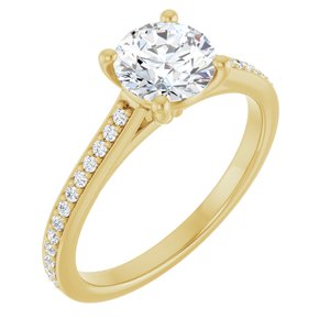 14K Yellow 6.5 mm Round Engagement Ring Mounting