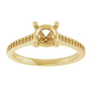 14K Yellow 6.5 mm Round Engagement Ring Mounting