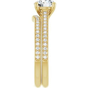14K Yellow 6.5 mm Round Engagement Ring Mounting