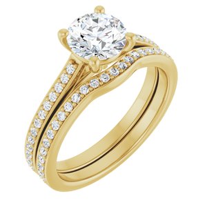 14K Yellow 6.5 mm Round Engagement Ring Mounting