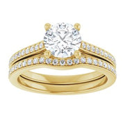 14K Yellow 6.5 mm Round Engagement Ring Mounting