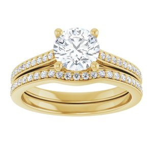 14K Yellow 6.5 mm Round Engagement Ring Mounting