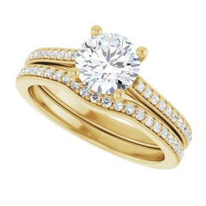 14K Yellow 6.5 mm Round Engagement Ring Mounting