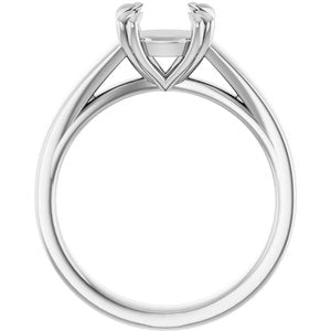 14K White 8 mm Round Engagement Ring Mounting