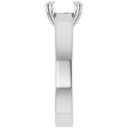 14K White 8 mm Round Engagement Ring Mounting
