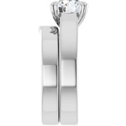 14K White 8 mm Round Engagement Ring Mounting
