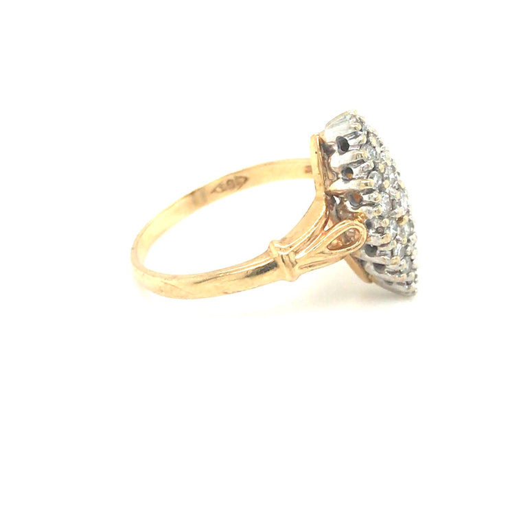 14k Yellow Gold Diamond Dinner Ring