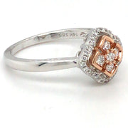 14k White and Rose Gold Diamond Ring