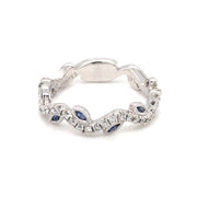 14 kWhite Gold Sapphire and Diamond Band