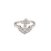 14k White Gold Anchor ring w/ 0.67cttw Diamonds