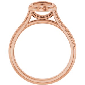 14K Rose 9x6 mm Pear Solitaire Engagement Ring Mounting