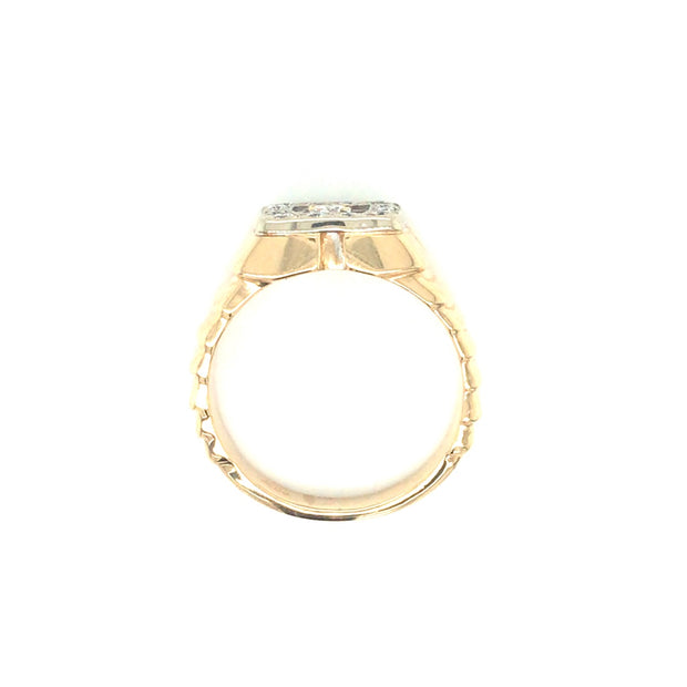 14k Yellow Gold Mens Diamond Ring