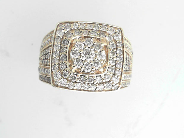 14k Yellow Diamond Ring With 2.35Tw Round I/J I1 Diamonds