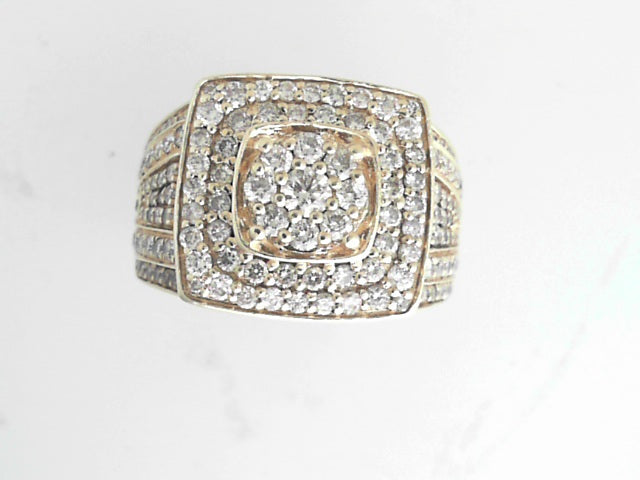 14k Yellow Diamond Ring With 2.35Tw Round I/J I1 Diamonds