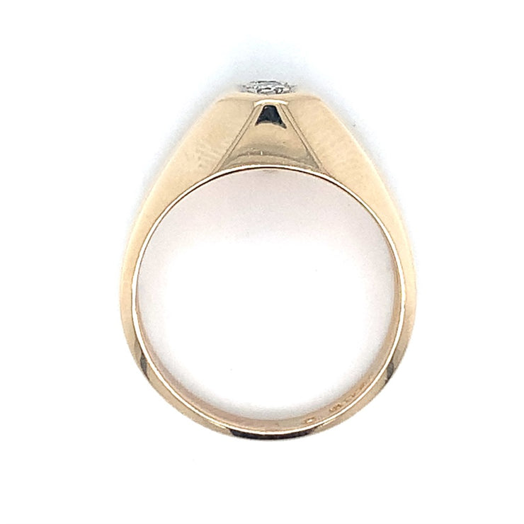 14k Yellow Gold Diamond Mens ring with 0.20cttw