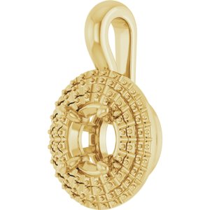 14K Yellow 6.5 mm Round Pendant Mounting