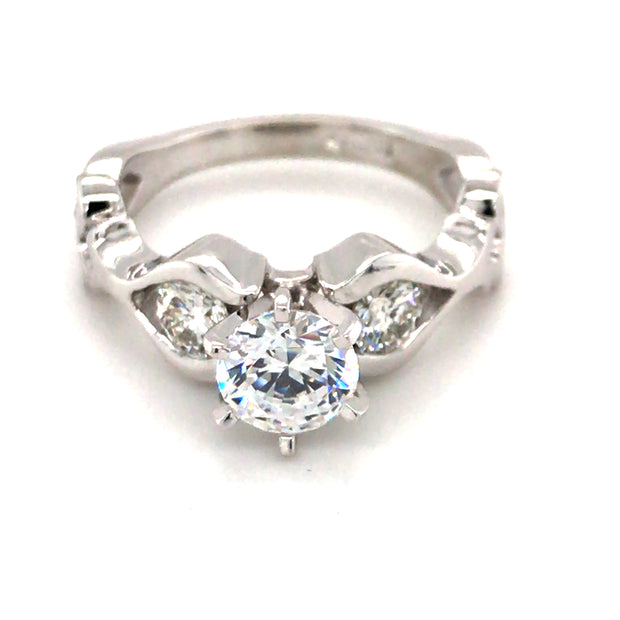 14K White Gold Ring Semi Mount