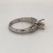 14K White Gold Semi Set Ring Mounting