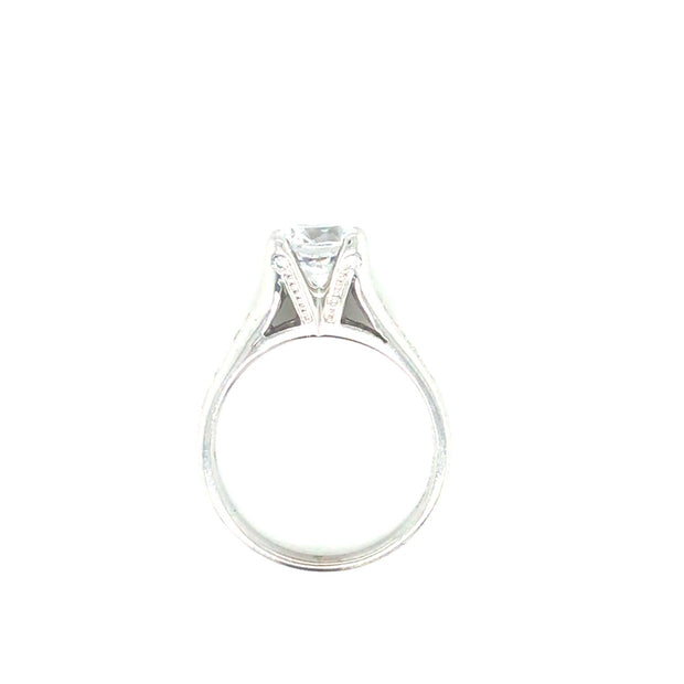 18Kt White Gold Semi Mount Ring