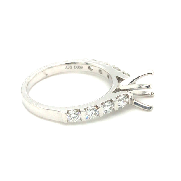 18k White Gold Diamond Semi Mount Ring