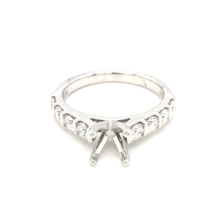 18k White Gold Diamond Semi Mount Ring