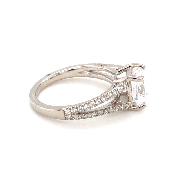 14k White Gold Diamond Semi Mount Ring