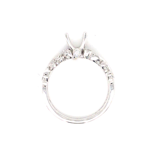 14Kt White gold Semi Mount Ring