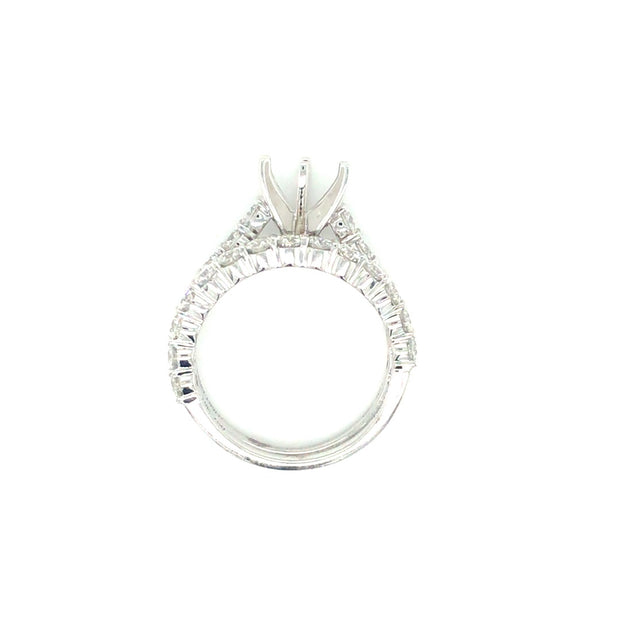 18k White Gold Diamond Semi Mount Ring Set