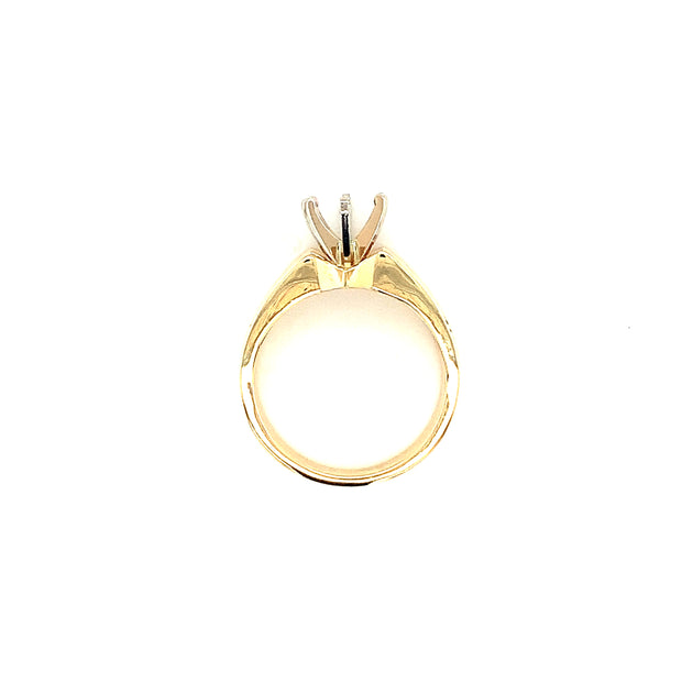 14K Yellow Gold Diamond Semi Mount Ring