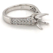 14K White Gold Diamond Semi Mount Ring