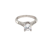 14k White Gold Semi-mount w/ 0.25cttw Accent Diamonds