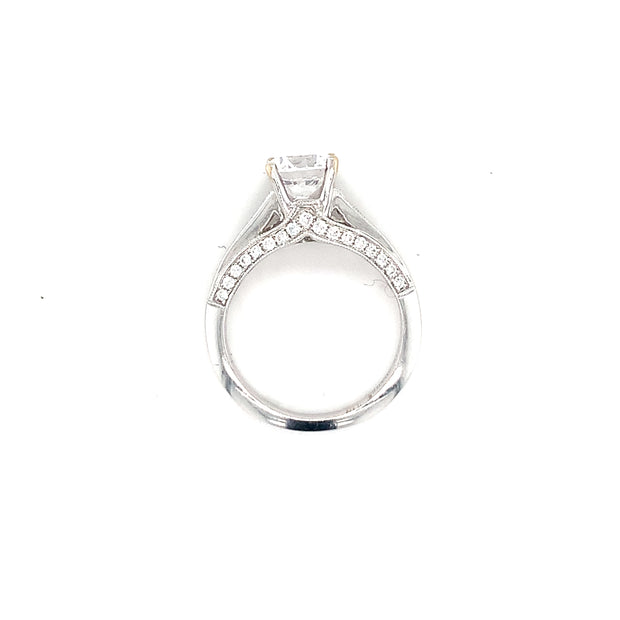 18k White Gold Semi-mount w/ 0.65cttw Diamond Accents