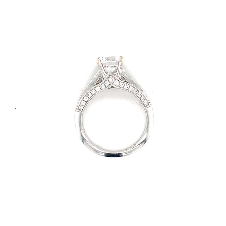 18k White Gold Semi-mount w/ 0.65cttw Diamond Accents