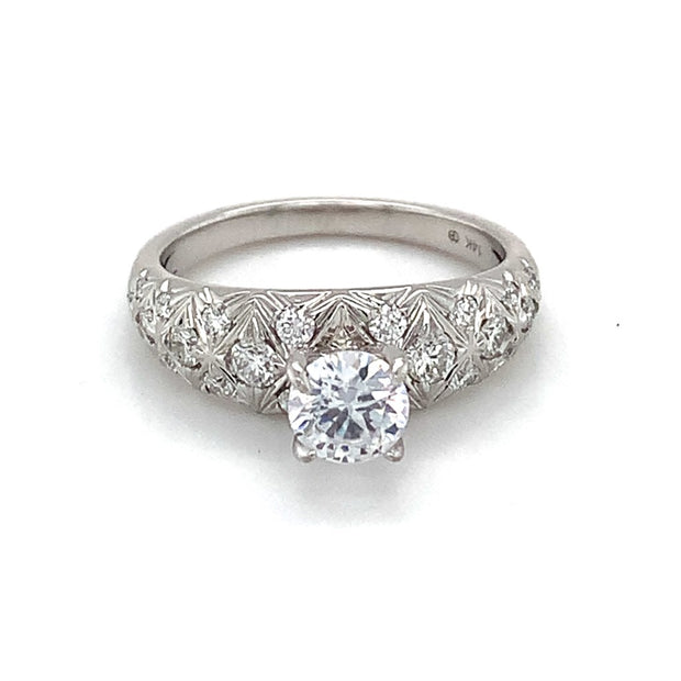 14k White Gold Semi-Mt Ring with 0.51tw