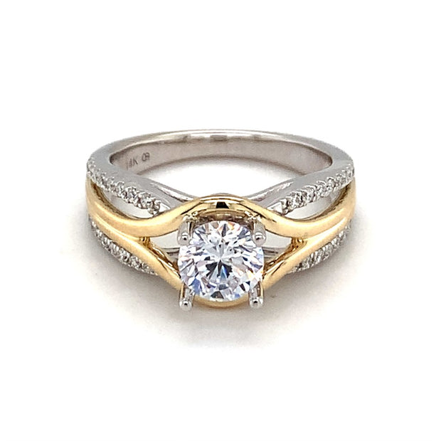 14k White Gold Diamond Semi-Mtg Ring with 0.20tw Round G/H SI1 Diamonds
