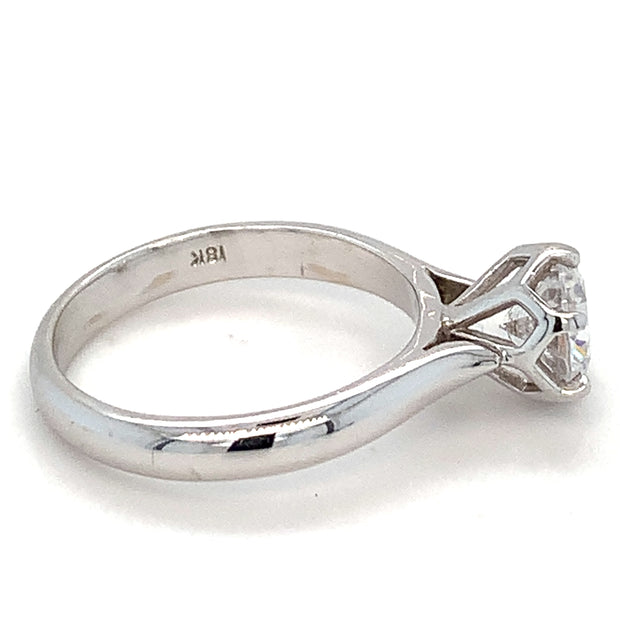 18k White Gold Solitaire Semi Mtg