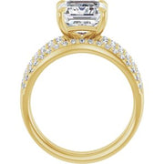 14K Yellow 10x8 mm Emerald Engagement Ring Mounting