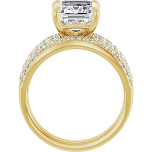 14K Yellow 10x8 mm Emerald Engagement Ring Mounting