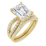 14K Yellow 10x8 mm Emerald Engagement Ring Mounting