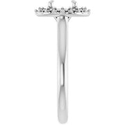 14K White 7 x 5 mm Oval Engagement Ring Mounting
