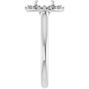 14K White 7 x 5 mm Oval Engagement Ring Mounting
