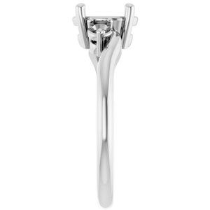 14K White 8 x 6 mm Oval Engagement Ring Mounting