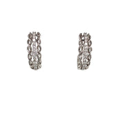 14 kWhite Gold Twist .38cttw Diamond Oval Hoop Earrings