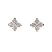 14k White Gold .36ct twDiamond floral Style Earrings