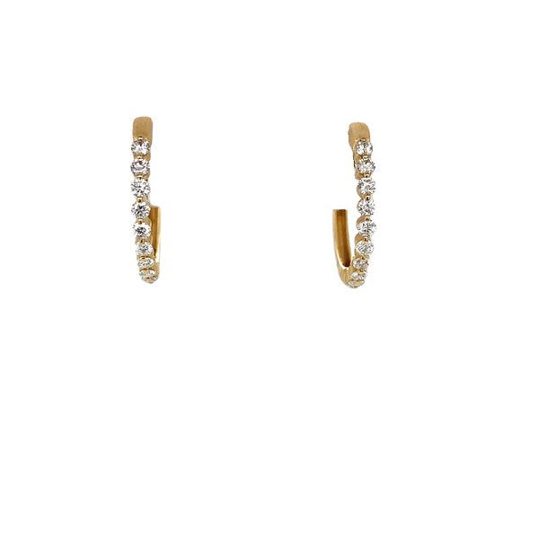 14k Yellow Gold .50cttw Diamond Hoop Earrings