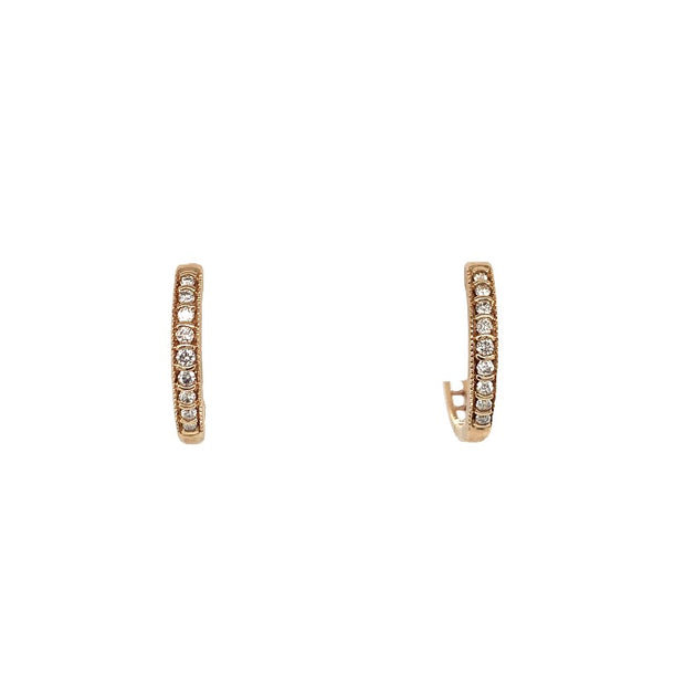 10k Yellow Gold .16cttw Diamond Hoops