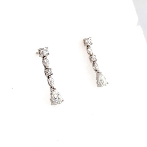 14k Diamond Dangle Earrings with 1.38 ctw  VS G/H