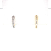 14k White/Yellow Diamond Hoop Earrings