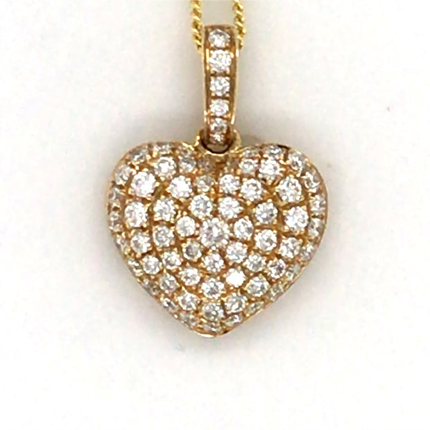 14k Yellow Gold .37cttw Diamond Heart Pendant